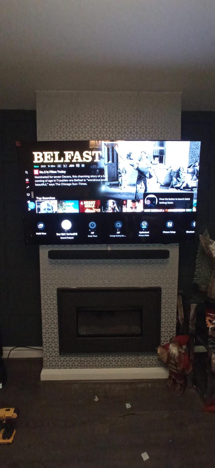 Wall mounted television installed by AMICAS Technology